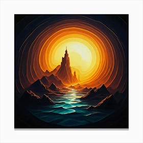 Sunset Over The Ocean 1 Canvas Print