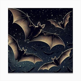 Bats In The Night Sky 2 Canvas Print