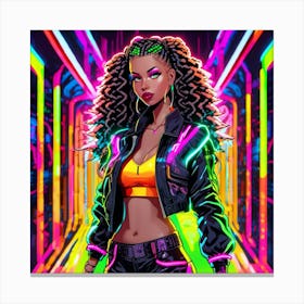 Neon Girl 25 Canvas Print