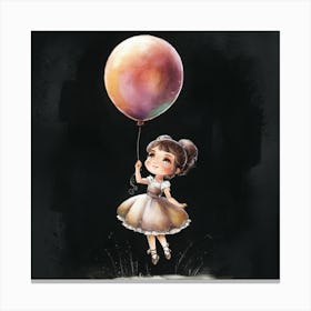 Little Girl With Balloon Canvas Print