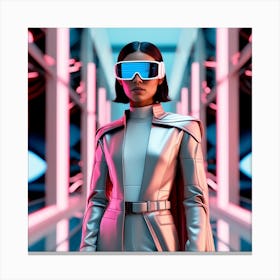 Futuristic Woman In Futuristic Suit Canvas Print