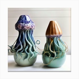 Two Jellyfish Vases Canvas Print