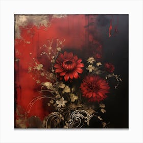 Vintage Dark Flowers 6 Canvas Print