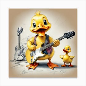 Ducks And Guitars Canvas Print