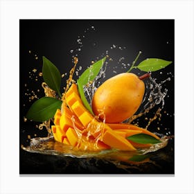 Mango Splash Canvas Print