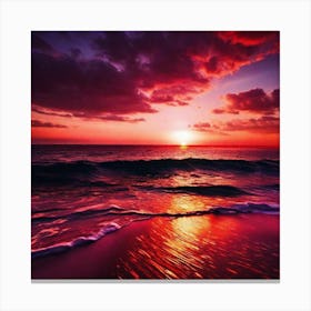 Sunset On The Beach 606 Canvas Print