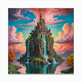 Enchanted Heights The Castle Of Cascading Waters (14) Canvas Print