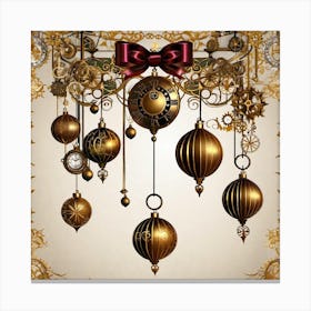 Steampunk Christmas Ornaments Canvas Print