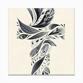 Cross With Feathers Canvas Print