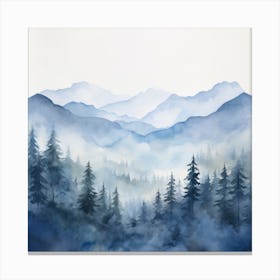 Watercolor Of Mountains 5 Canvas Print