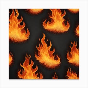 Flames On Black Background 30 Canvas Print