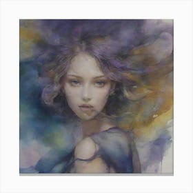 Watercolor Of A Girl Canvas Print