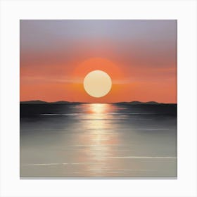 Sunset Over Water Paintings Art Print 4 Canvas Print