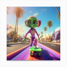 Alien Skate 3 Canvas Print