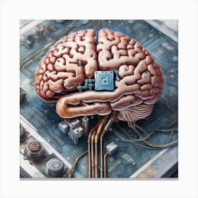 Brain On A Computer 21 Canvas Print