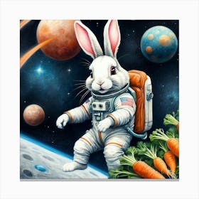 Rabbit In Space 11 Canvas Print