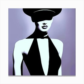 Black Hatted Woman A Female With A Black Hat Canvas Print