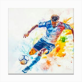 Soccer Player Kicking The Ball 7 Canvas Print