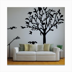 Tree With Birds Canvas Print