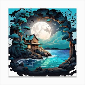 House On The Beach Canvas Print