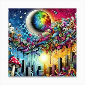 Psychedelic City 11 Canvas Print