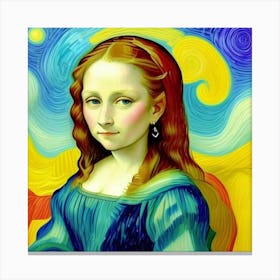 Mona Lisa as a Young Woman A Classic Twist 1 Canvas Print