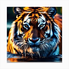 Emerging from the Water, Bengal Tiger Canvas Print