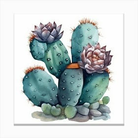 Watercolor Cactus 5 Canvas Print
