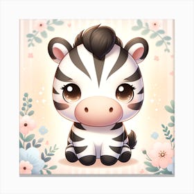 Cute Zebra Canvas Print
