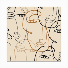 Abstract Portraits Of Faces Canvas Print