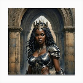 Black Woman In Armor Canvas Print