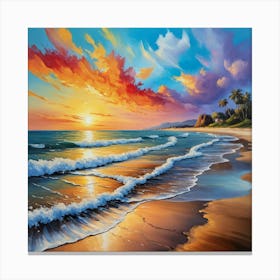 Sunset On The Beach 1 Canvas Print