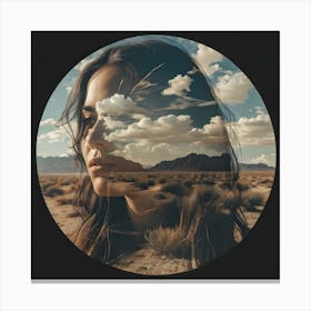 Woman In The Desert Canvas Print