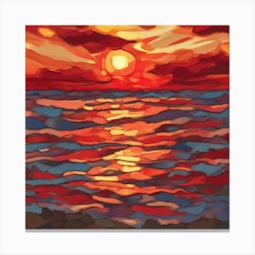 Fiery Sunset Abstract (5) Canvas Print