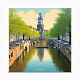 Amsterdam 2 Vintage Travel Pos (2) Canvas Print