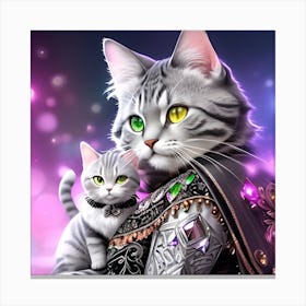 Cat In Armor Canvas Print