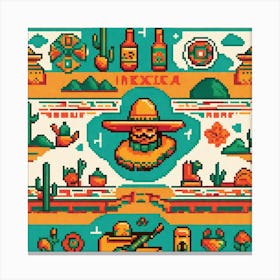 Mexican Pixel Art 2 Canvas Print