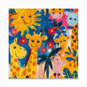 Giraffes In The Jungle Canvas Print