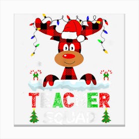 Teacher Squad Reindeer Teach School Santa Christmas Xmas Canvas Print