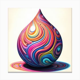 Colorful Swirled Drop Canvas Print