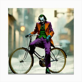 Joker On A Bicycle Leinwandbild