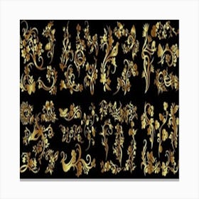 Gold Floral Pattern Canvas Print