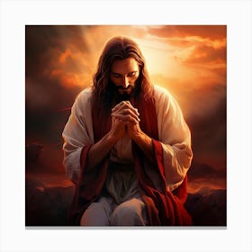 Jesus Praying Canvas Print