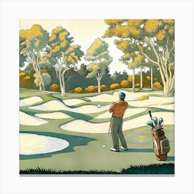 Golfer In The Woods 3 Stampe su tela