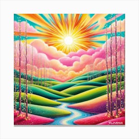 Sunrise Over The Valley Canvas Print