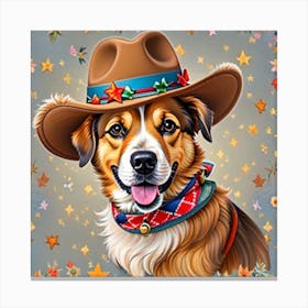 Cowboy Dog Canvas Print