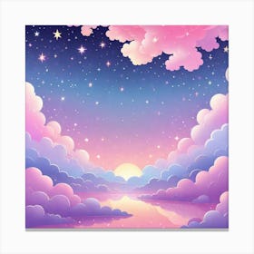 Sky With Twinkling Stars In Pastel Colors Square Composition 231 Canvas Print