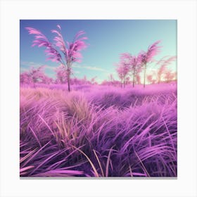 Purple Grass Field Canvas Print