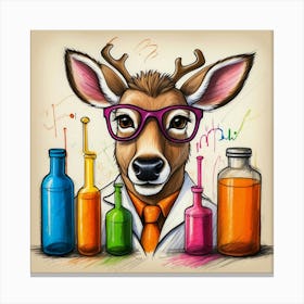 Deer In Glasses 11 Canvas Print