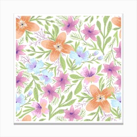 Floral Pattern Art Canvas Canvas Print